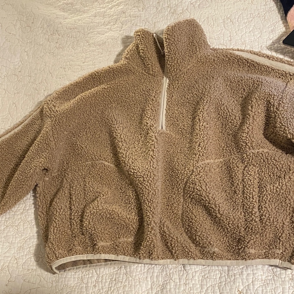 Loose Sherpa Quarter-Zip Pullover old navy